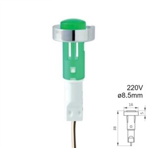 PILOTO LED 220V Ø8.5mm SERIE D-205 VERDE CON CABLE