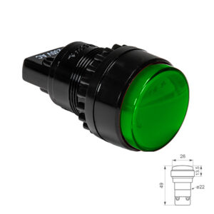 PILOTO LED 230V Ø22mm SERIE D-417 VERDE CLEMA TORNILLO