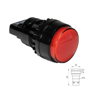 PILOTO LED 230V Ø22mm SERIE D-417 ROJO CLEMA TORNILLO