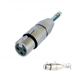 ADAPTADOR XLR 3P HEMBRA - JACK 6.3mm MACHO ESTÉREO
