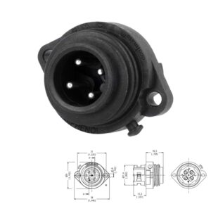 CONECTOR INDUSTRIAL 4P MACHO CHASIS IP67 AMPHENOL