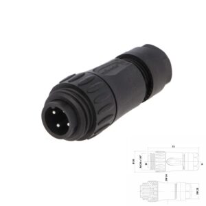CONECTOR INDUSTRIAL 4P MACHO AÉREO IP67 AMPHENOL
