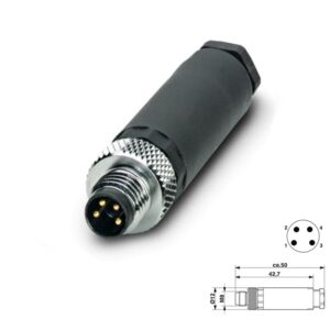 CONECTOR SACC 4P M8 MACHO AÉREO RECTO (SACC-M-8MS-4)