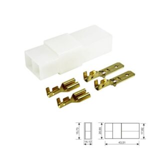 JUEGO CONECTORES FASTON 6.35mm 2C (1 FILA) MULTIFUNCIÓN