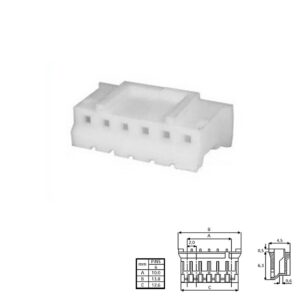 CONECTOR POSTE 2,00mm 6 PINES HEMBRA