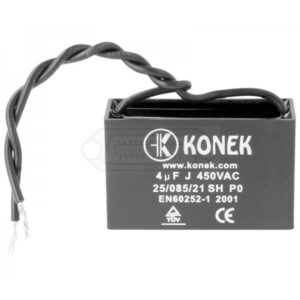CONDENSADOR ARRANQUE MOTOR 4 uF 450VCA CON CABLE