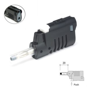 BANANA MACHO Ø4mm AISLADO - 2x HEMBRAS NEGRO