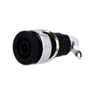 BANANA HEMBRA Ø4mm 32A CHASIS AISLADO NEGRO