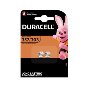 PILA BOTÓN DURACELL 357/303 ÓXIDO DE PLATA 1.55V PACK 2U