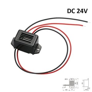 ZUMBADOR RECTANGULAR DC 24V 85dB CON CABLE