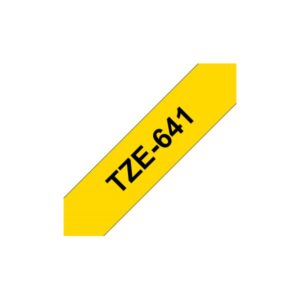 CINTA LAMINADA BROTHER 18mm NEGRO/AMARILLO 8m