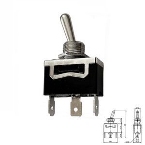 INTERRUPTOR PALANCA 3P (ON-OFF-ON) 1Co 15A/250VAC M12 FASTON