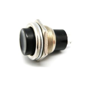 PULSADOR METÁLICO Ø16MM. NO (ABIERTO) NEGRO