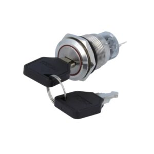 INTERRUPTOR DE LLAVE PLANA 1NA+1NC Ø22/19mm REDONDO METÁLICO