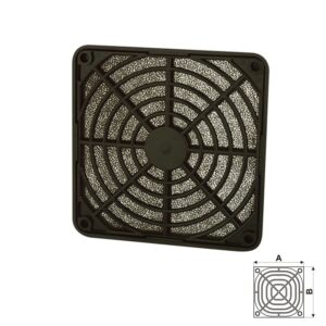 REJILLA VENTILADOR CON FILTRO 92x92mm NEGRO
