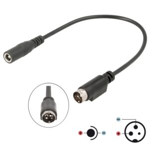 ADAPTADOR JACK DC 5.5x2.5mm - Mini DIN 3P MACHO 20cms