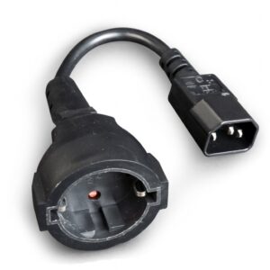 CABLE ADAPTADOR RED IEC C14 - SCHUKO HEMBRA 0.5m NEGRO