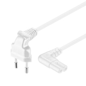 CABLE RED EUROPLUG - IEC C7 (OCHO) ACODADO BLANCO 3m