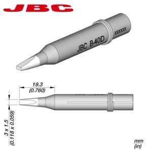 PUNTA SOLDADURA JBC B-40D 3x1.5mm