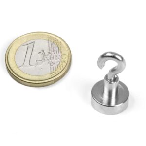 IMÁN DE NEODIMIO GANCHO NIQUELADO M3 Ø13mm 5kg N38