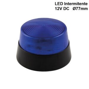 PILOTO LED INTERMITENTE Ø77mm 12V DC IP20 AZUL