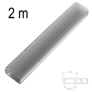 PERFIL DE ALUMINIO SUPERFICIE OPAL 2m x 20mm TIRA LED