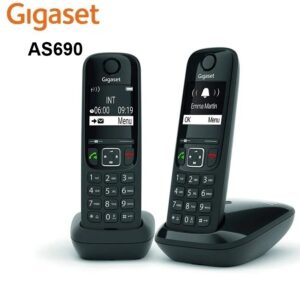 TELÉFONO INALÁMBRICO GIGASET AS690 DUO ECO DECT NEGRO