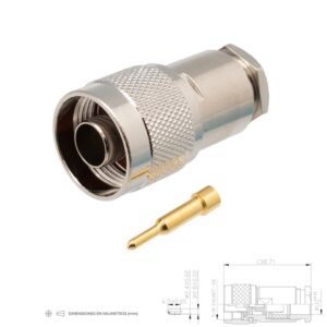 CONECTOR N MACHO AÉREO RECTO SOLDAR RG213