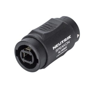 ADAPTADOR SPEAKON 4P MACHO - MACHO PA6 NEGRO NEUTRIK