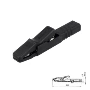 PINZA COCODRILO AISLADA Ø4mm 25A HIRSCHMANN AK2S NEGRO