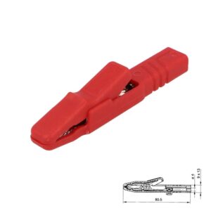 PINZA COCODRILO AISLADA Ø4mm 25A HIRSCHMANN AK2S ROJO