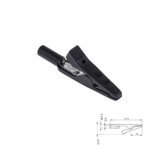 PINZA COCODRILO AISLADA Ø2mm 15A HIRSCHMANN MA-1 NEGRA