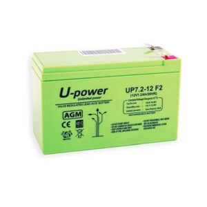 BATERÍA PLOMO AGM UPOWER 12V 7.2Ah F2 (6.35mm)