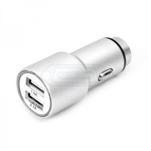 CARGADOR COCHE USB OMEGA DUAL 5V 2.1A METAL PLATA