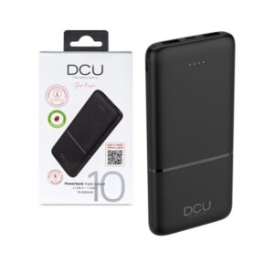 POWER BANK DCU 10.000mAh TRIPLE USB (2x USB-A + 1x USB-C) NEGRO