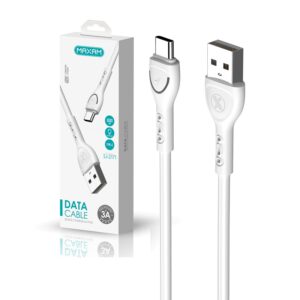 CABLE USB-C a USB-A 3A LUZ MAXAM BLANCO 1m