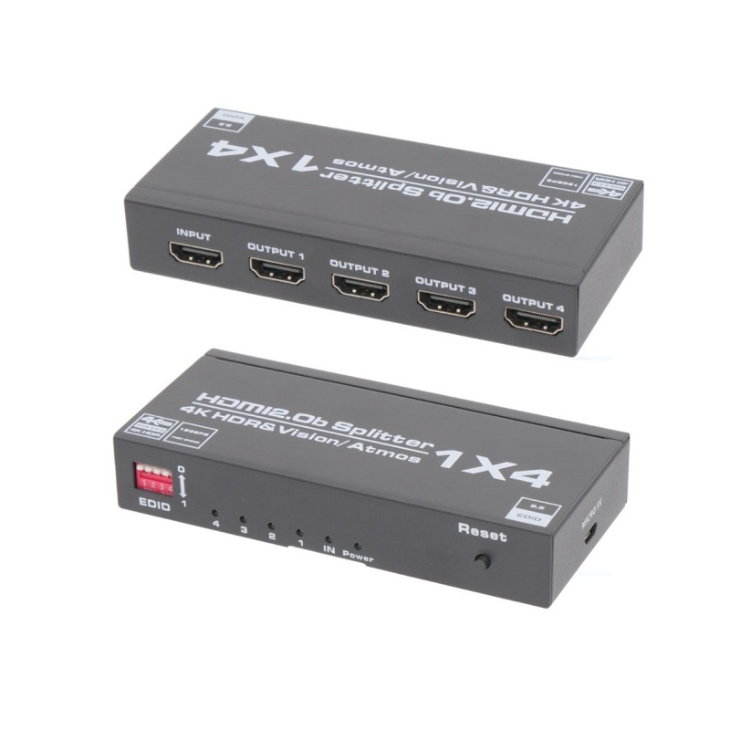 SPLITTER HDMI 2.0V 4 SALIDAS 4K@60Hz EDID HDCP 2.2