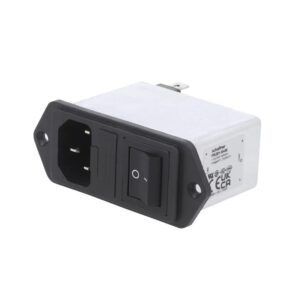 MÓDULO CON FILTRO DE CORRIENTE IEC C14 + INTERRUPTOR Y FUSIBLE