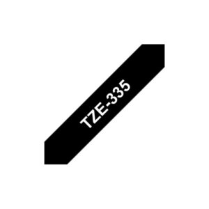 CINTA LAMINADA BROTHER 12mm BLANCO/NEGRO 8m