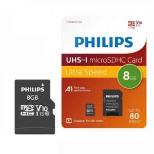 MICRO SDHC 8GB U1 V10 CL10 PHILIPS ULTRA SPEED + ADAPTADOR SD