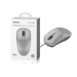 RATÓN ÓPTICO USB CON CABLE SB-1000 GRIS