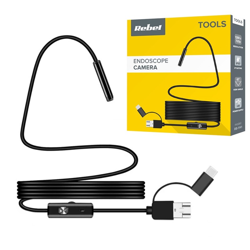 CÁMARA ENDOSCÓPICA REBEL 3e1 MÓVIL/PC 1280x720P CABLE 2m