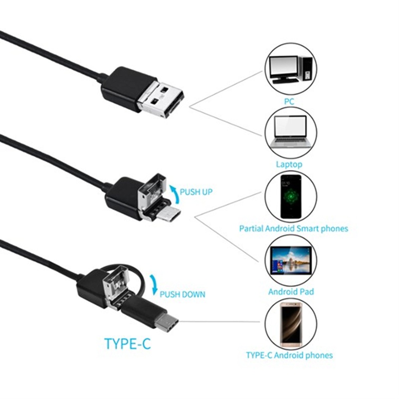 CÁMARA ENDOSCÓPICA REBEL 3e1 MÓVIL/PC 1280x720P CABLE 2m - Imagen 4