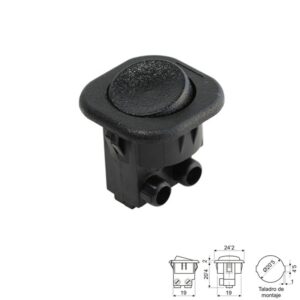 INTERRUPTOR BALANCÍN ON-OFF (1Co) EMPOTRABLE NEGRO