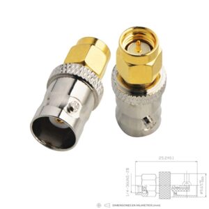 ADAPTADOR SMA MACHO - BNC HEMBRA AÉREO RECTO