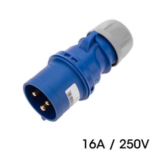 CONECTOR CETAC 2P+PE MACHO 16A 230V AC IP44 AZUL