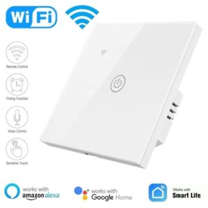 INTERRUPTOR TACTIL WIFI 1 ENTRADA BLANCO GOOGLE & ALEXA