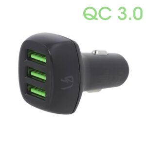 CARGADOR COCHE USB 3.0 3P TIPO-A QC 54W 12/24V NEGRO
