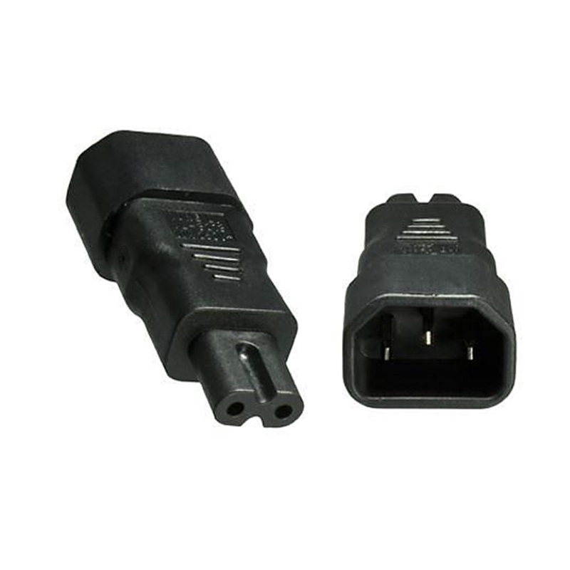 ADAPTADOR RED IEC 60320 C14 - C7 M/H COMPACTO NEGRO