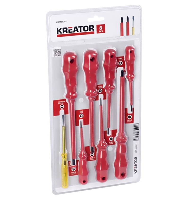 KIT DESTORNILLADORES 8P AISLADOS MANGO ERGONÓMICO